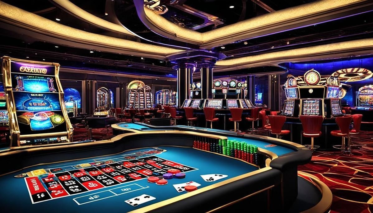 Live blackjack table with dealer, card display, and betting interface
